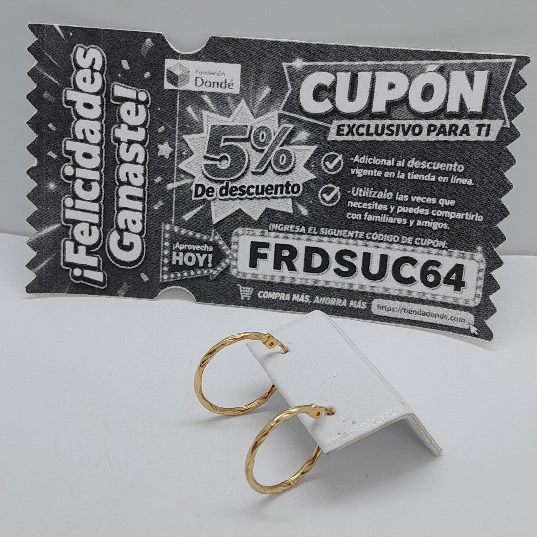 ARRACADAS PAR ORO 14 K 1.3 GRMS (SEMINUEVO)