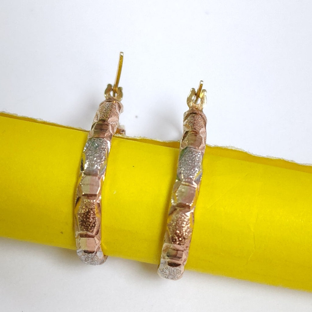 ARRACADAS PAR ORO COMBINADO 14 K 1.8 GRMS (SEMINUEVO)