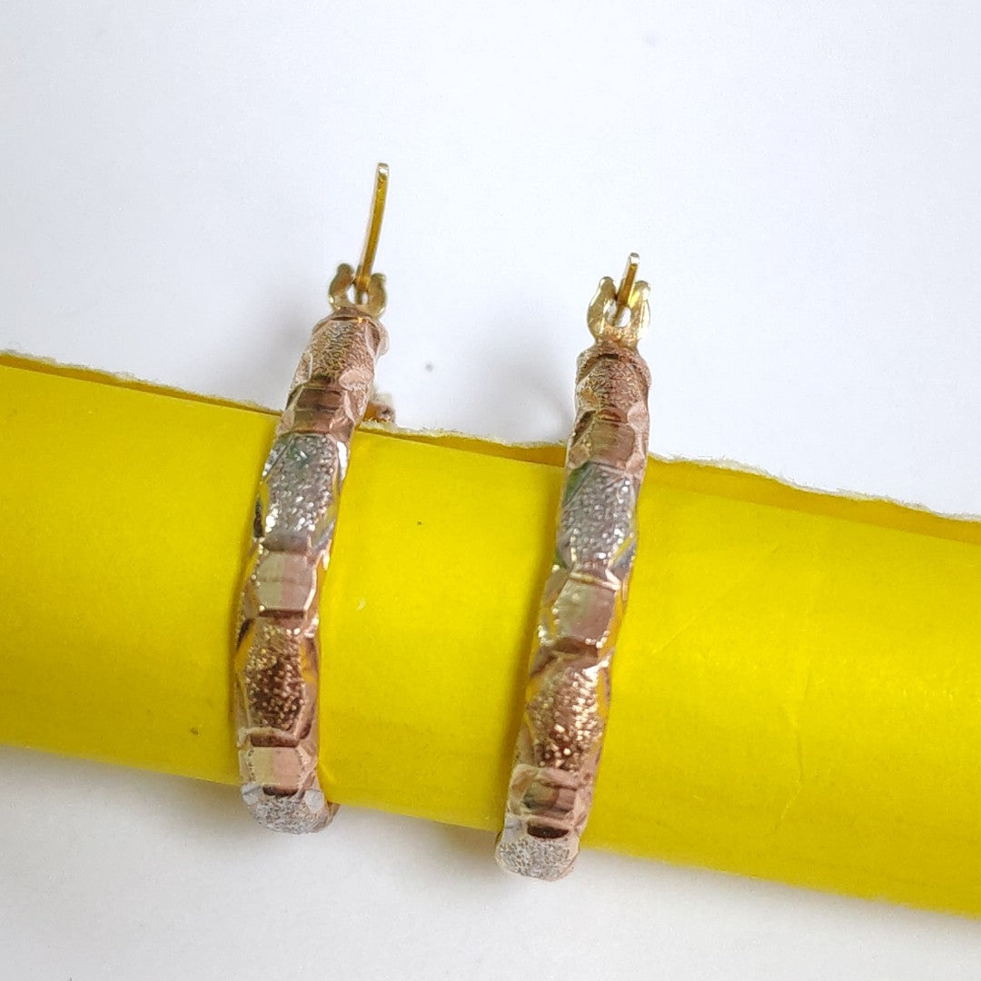 ARRACADAS PAR ORO COMBINADO 14 K 1.8 GRMS (SEMINUEVO)