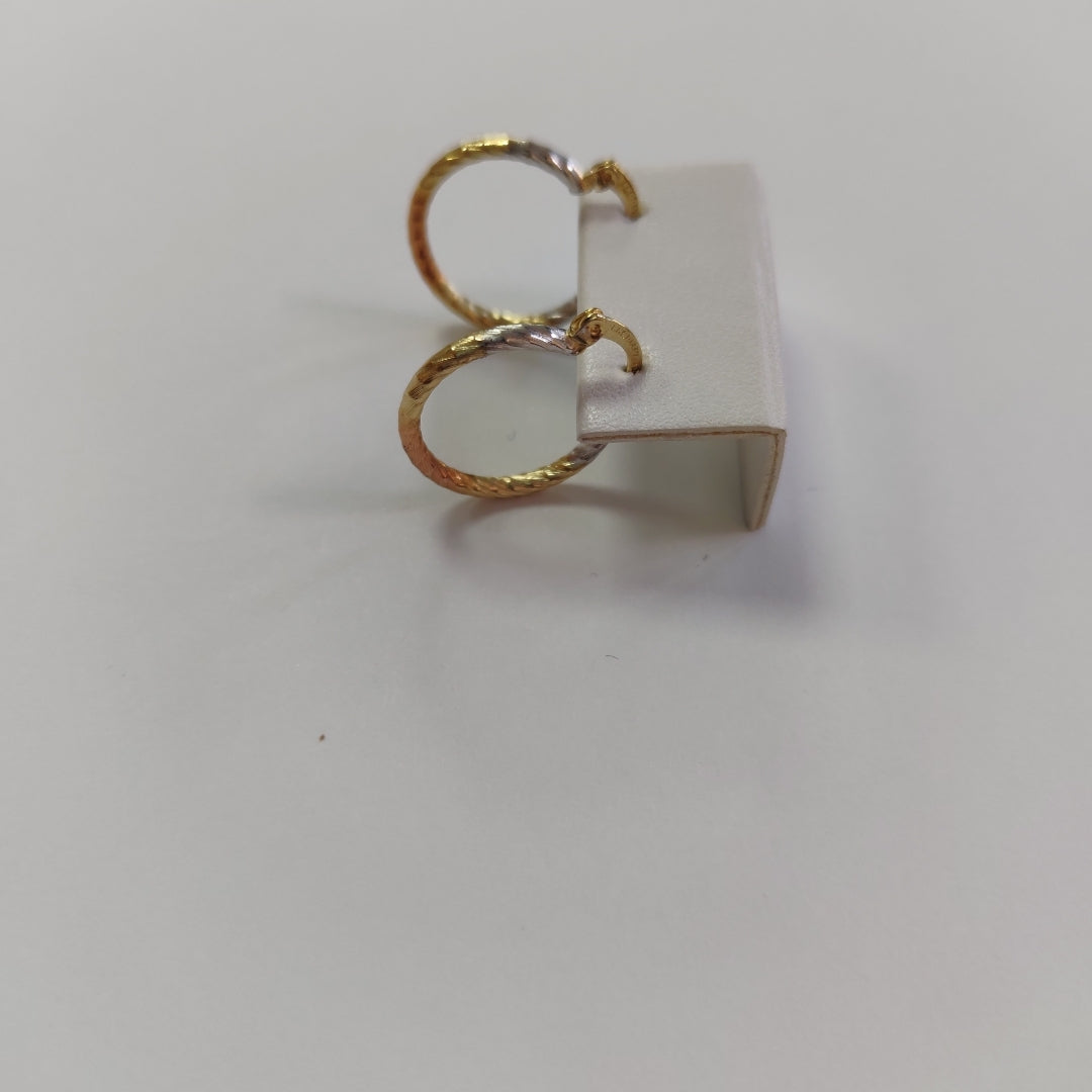 ARETES TEJIDO ARRACADAS TZL COMBINADAS 14K 1.8 GR (NUEVO)