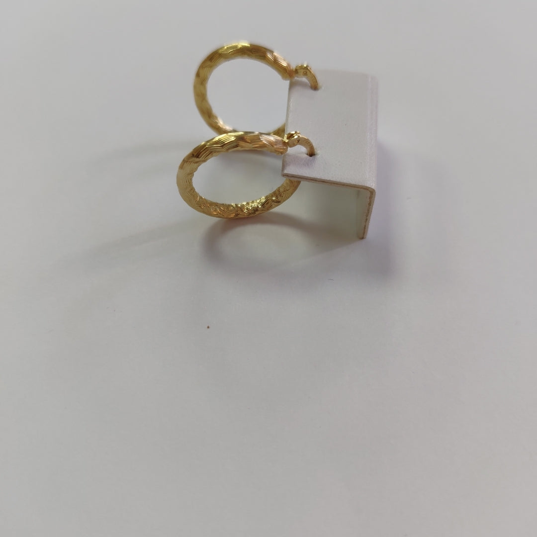ARETES TEJIDO ARRACADA LABRADA 14K 2.5 GR (NUEVO)