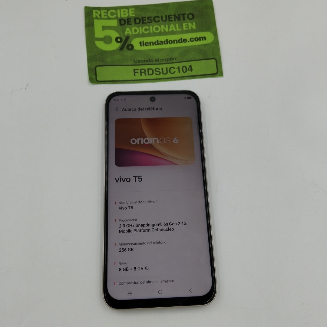 CELULAR VIVO T5 V2583 (2026) 256 GB 8 GB RAM (SEMINUEVO)