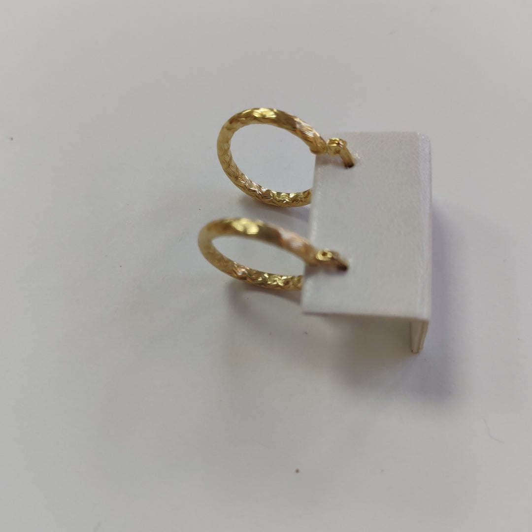 ARETES ARRACADAS LABRADAS 14K 2 GR (NUEVO)