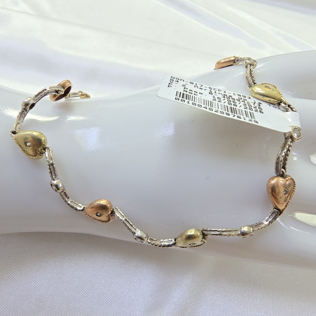 PULSERA ORO COMBINADO 14 K 8.3 GRMS (SEMINUEVO)
