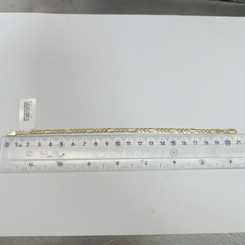 PULSERA TEJIDO 3X1 DIAMANTADA 10K 21CM 4.5GR FIGEROPAVE100 (NUEVO)