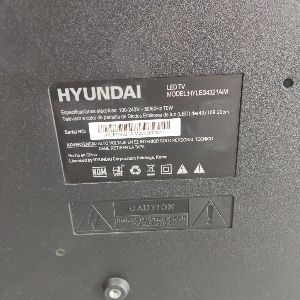 PANTALLA HYUNDAI HYLED4321AIM 43" LED FULL HD (SEMINUEVO)