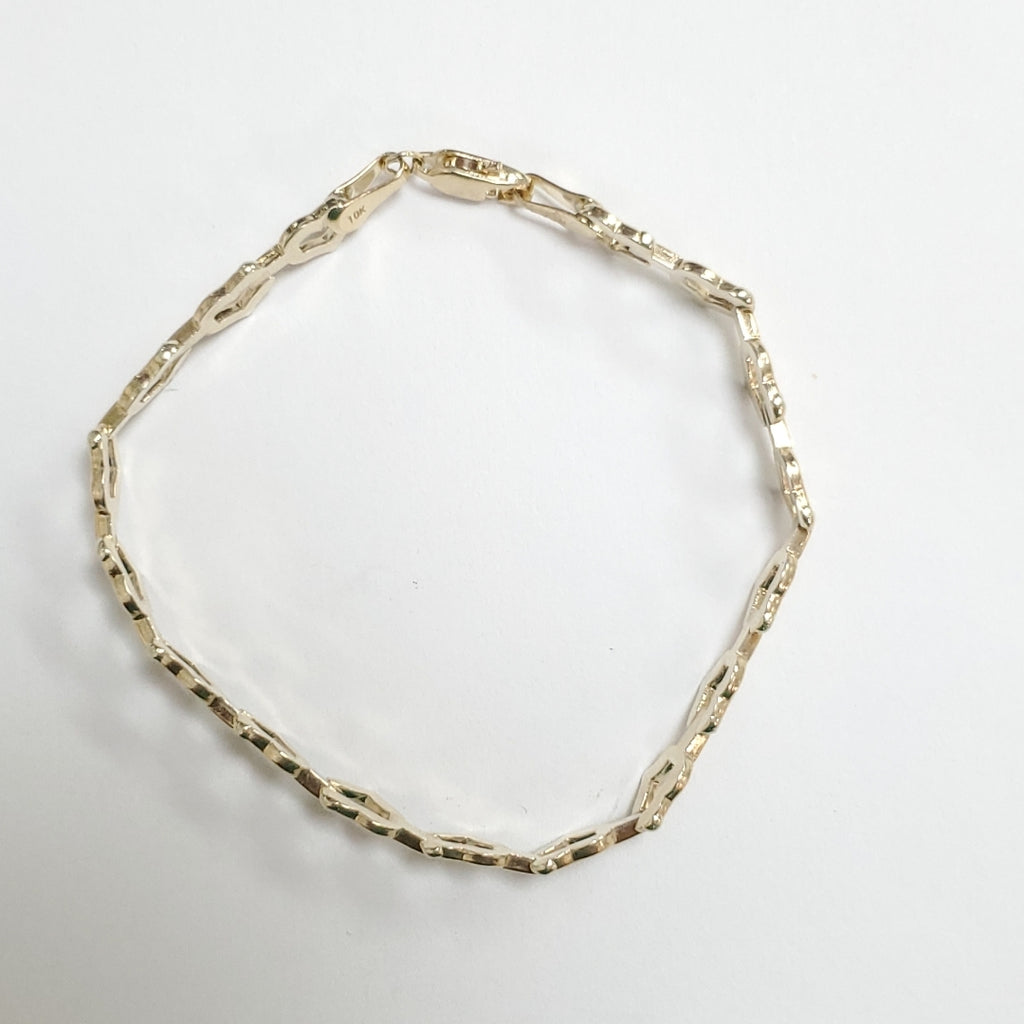 PULSERA ESPECIAL CON CORAZONES 14K 18 CM 4.2 GR (NUEVO)