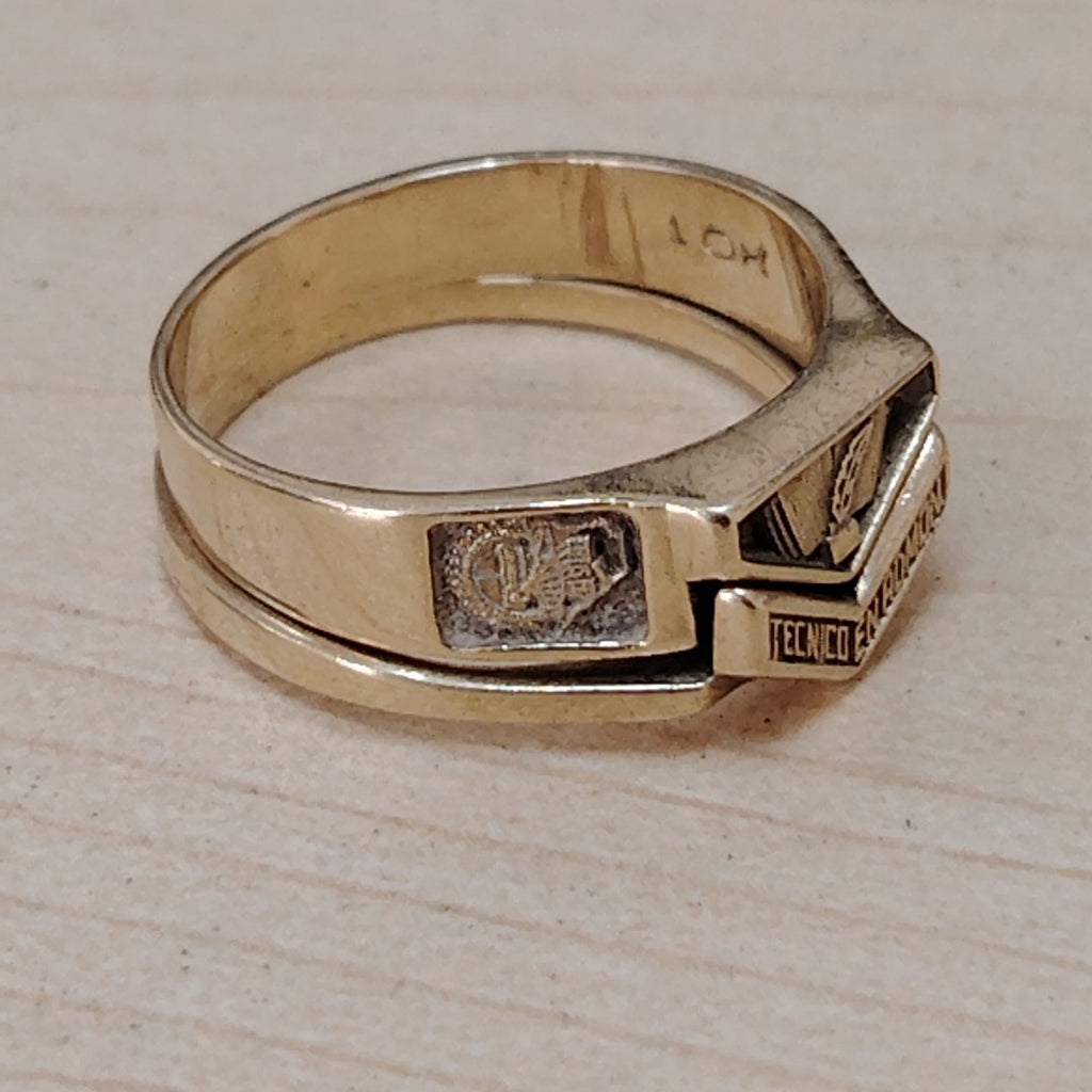ANILLO DE GRADUACIÓN ORO 10 K 4.8 GRMS (SEMINUEVO)