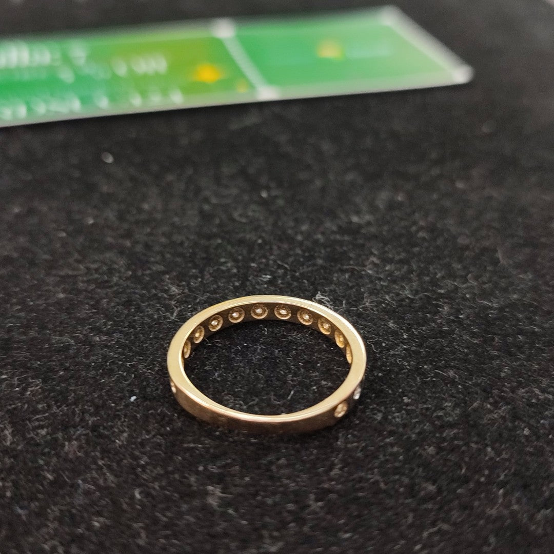 ANILLO ANILLITO C CIRCONIAS COMBINADO 14K 7 TALLA 2 GR (NUEVO)