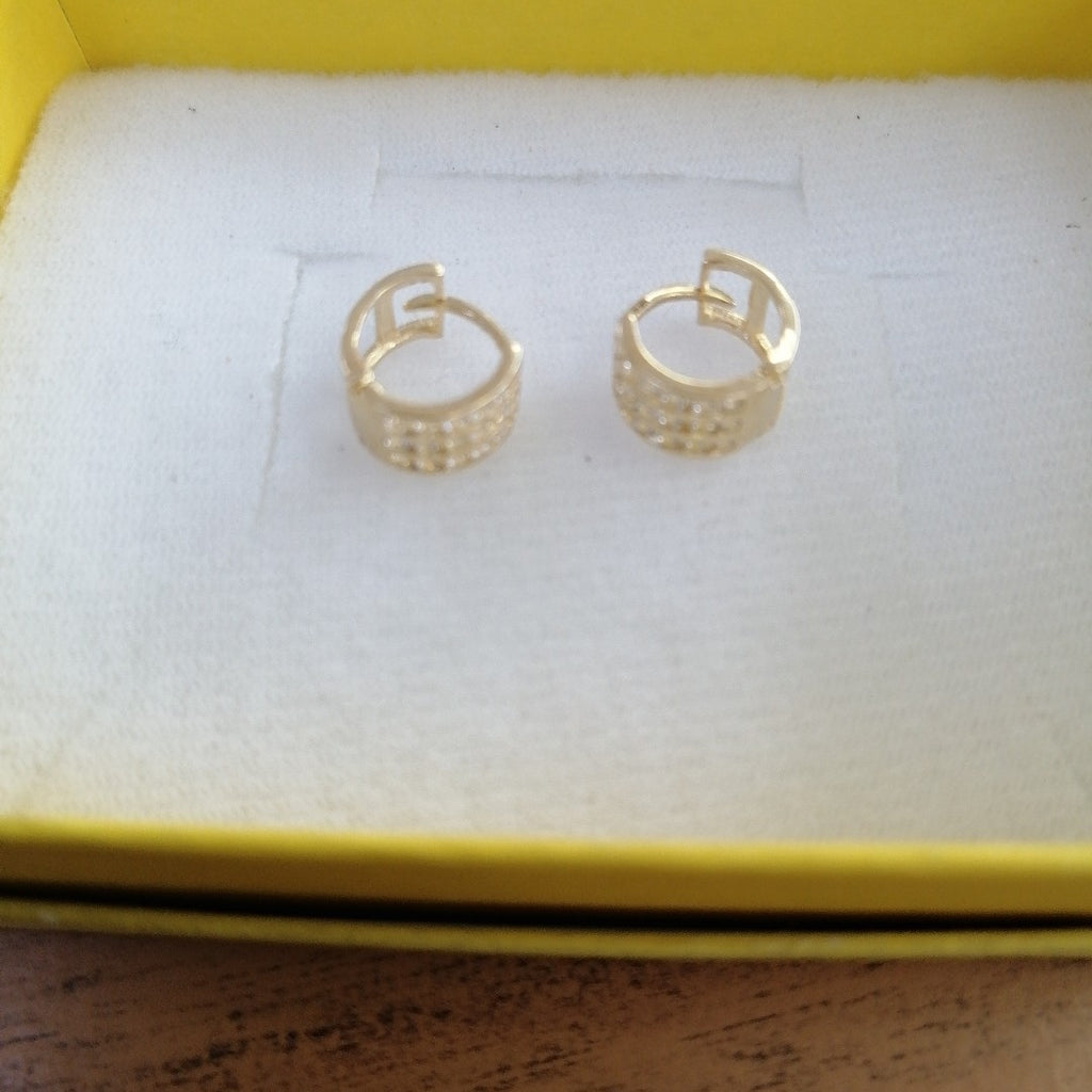ARETES HUGGIES C CIRCONIA 14K 2.2 GR (NUEVO)