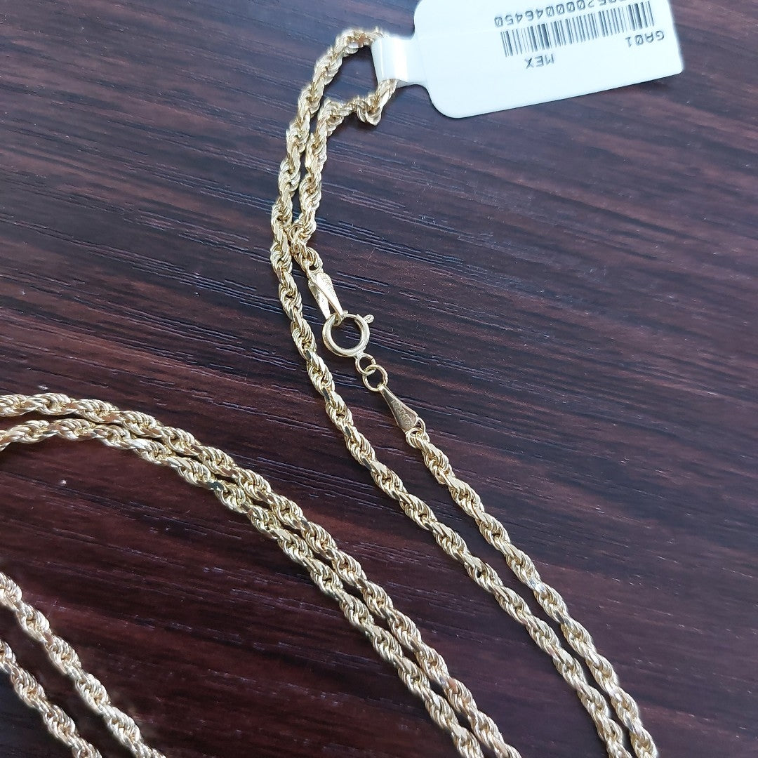 CADENA TEJIDO TORZAL 10K 55CM 9.5GR (NUEVO)