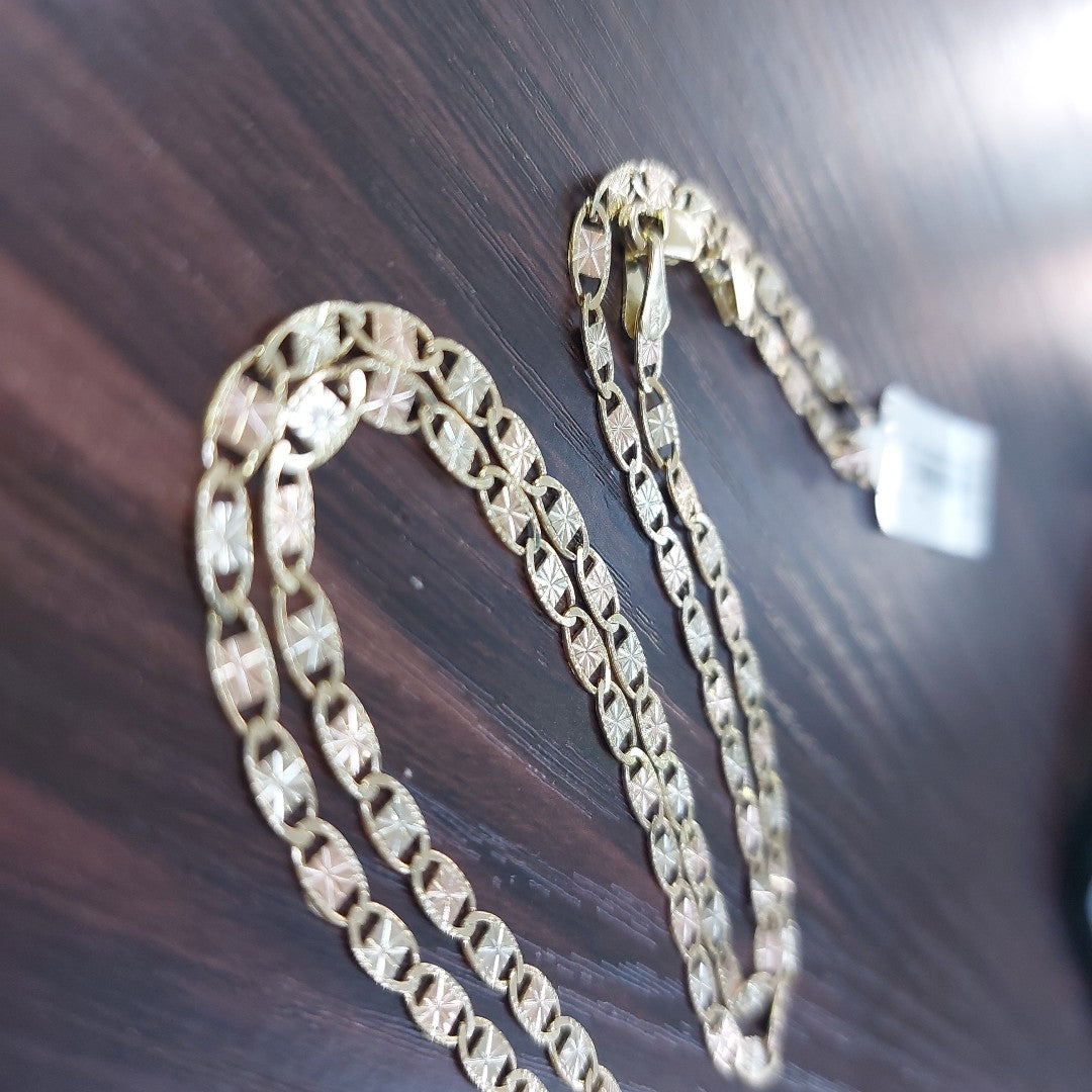 CADENA TEJIDO GUCHI COMBINADA 14K 60CM 8.3GR GC3CF06060 (NUEVO)