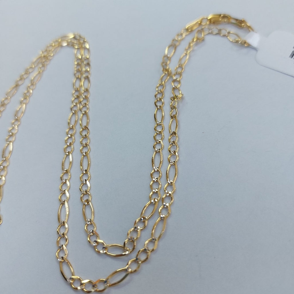 CADENA TEJIDO 3X1 DIAMANTADA 14K 55CM 5GR FPR060 (NUEVO)