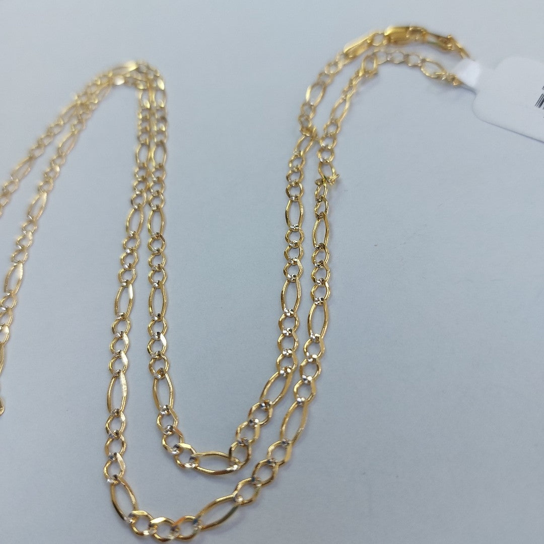 CADENA TEJIDO 3X1 DIAMANTADA 14K 55CM 5GR FPR060 (NUEVO)