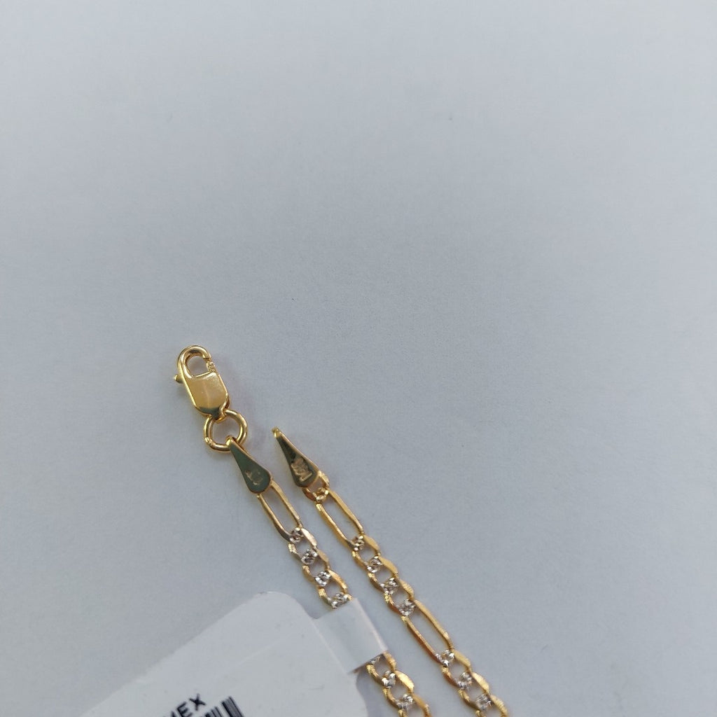 PULSERA TEJIDO 3X1 DIAMANTADA 14K 21CM 2GR FPR060 (NUEVO)