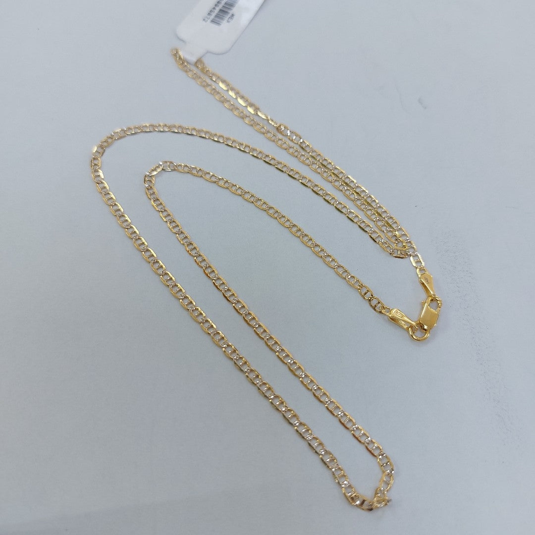 CADENA TEJIDO GUCHI DIAMANTADA 14K 50CM 3.4GR MPR030 (NUEVO)