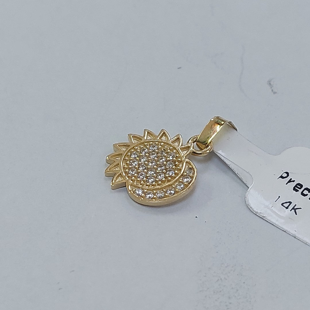 DIJE ECLIPSE CON CIRCONIAS 14K 1.2 GR DDR 106 (NUEVO)