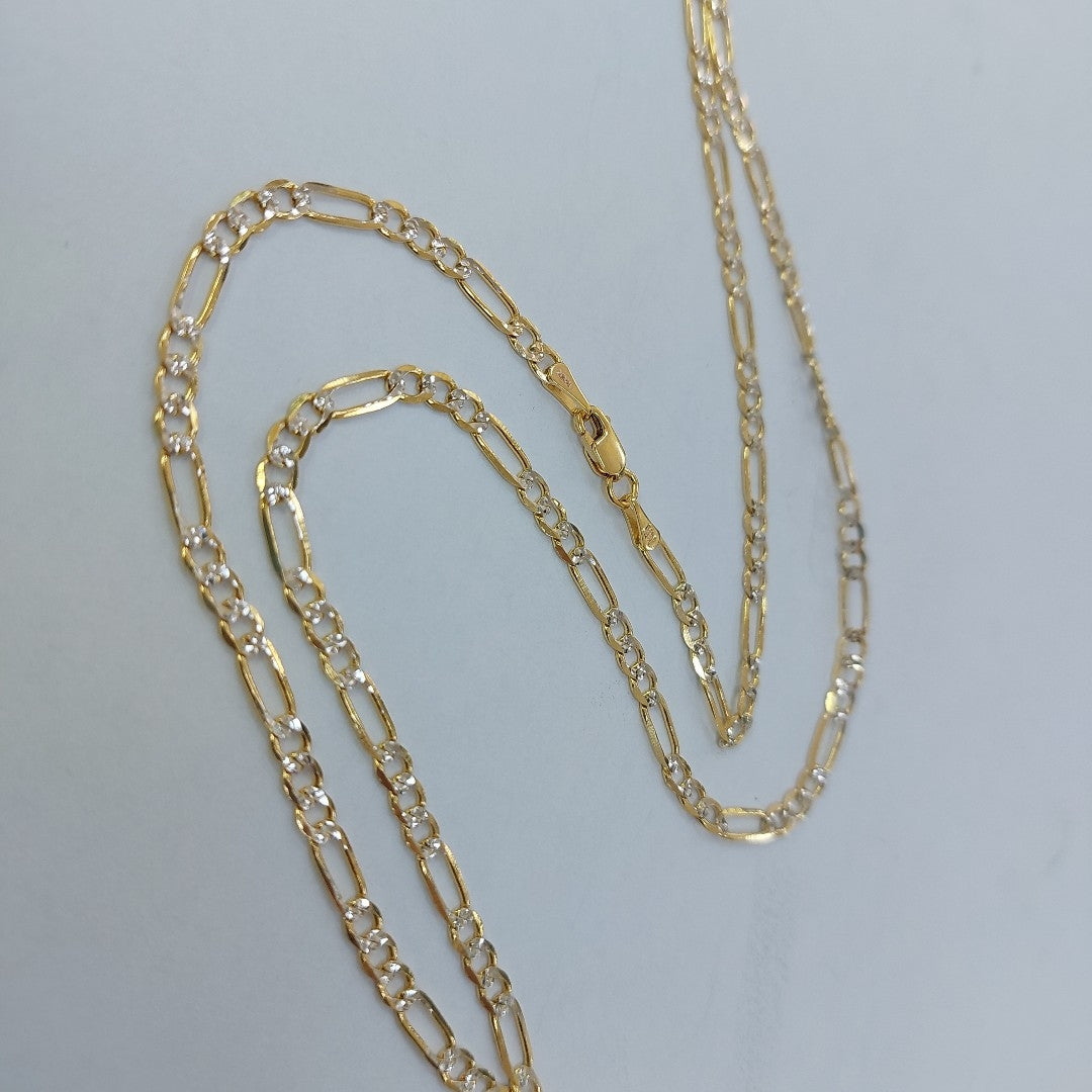 CADENA TEJIDO 3X1 DIAMANTADA 14K 55CM 7.6GR FPR080 (NUEVO)