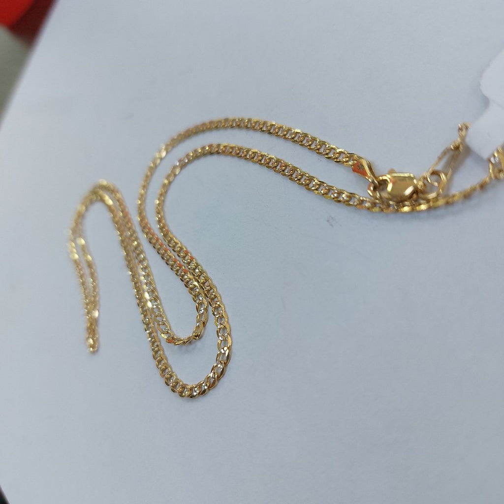 CADENA TEJIDO BARBADA DIAMANTADA 14K 50CM 4.9GR BPR06050 (NUEVO)