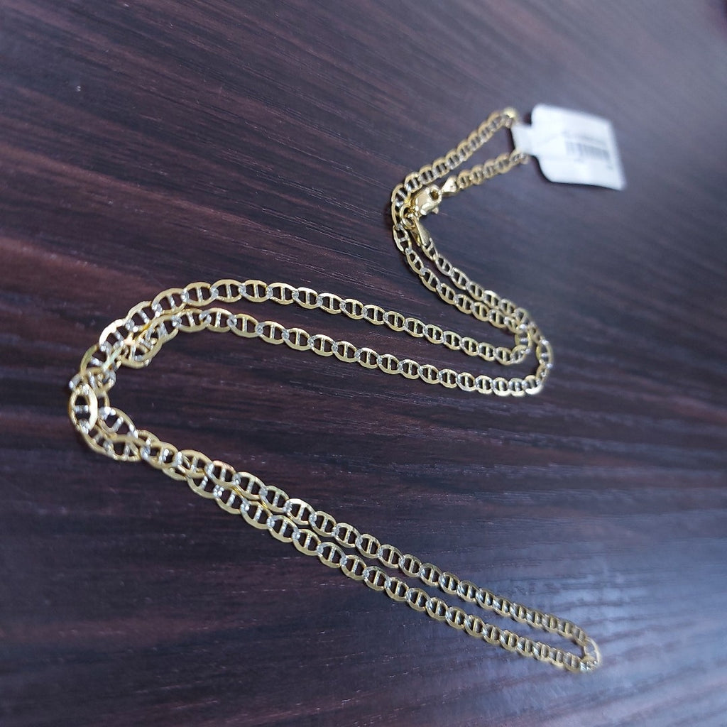 CADENA TEJIDO GUCHI DIAMANTADA 14K 55CM 4.8GR MPR060 (NUEVO)