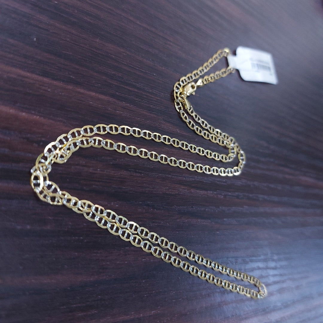 CADENA TEJIDO GUCHI DIAMANTADA 14K 55CM 4.8GR MPR060 (NUEVO)