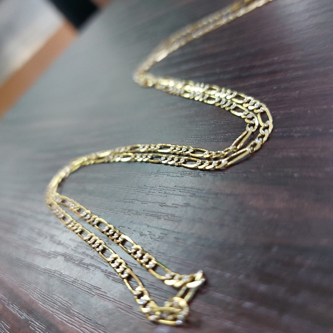 CADENA TEJIDO 3X1 DIAMANTADA 14K 60CM 5.1GR FPR06060 (NUEVO)