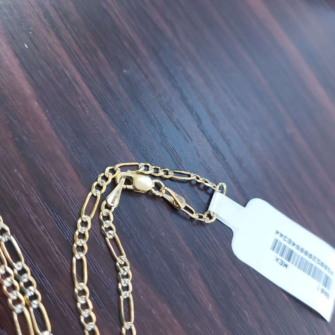 CADENA TEJIDO 3X1 DIAMANTADA 14K 60CM 4.7GR MPR060 (NUEVO)