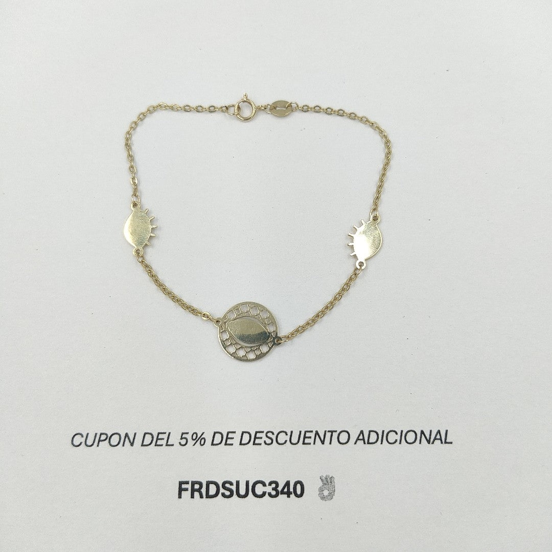 PULSERA TEJIDO ESPECIAL FIG OJO TURCO 14K 18 CM 2.1 GR PLL 45 (NUEVO)