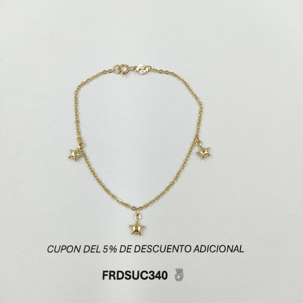 PULSERA TEJIDO ESPECIAL FIG ESTRELLA 14K 18 CM 1.4 GR PTR 42 (NUEVO)