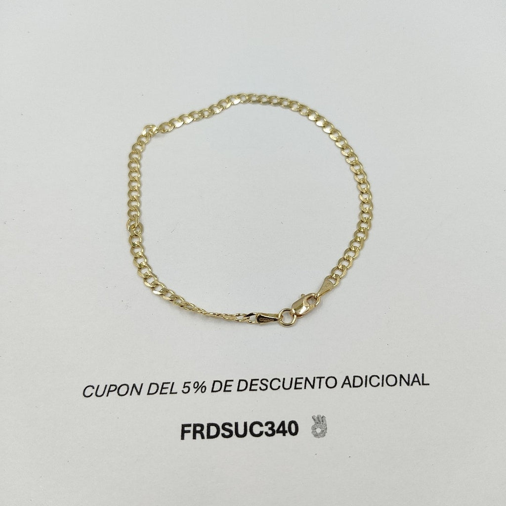 PULSERA TEJIDO BARBADA 14K 21CM 3.4GR BP08021 (NUEVO)