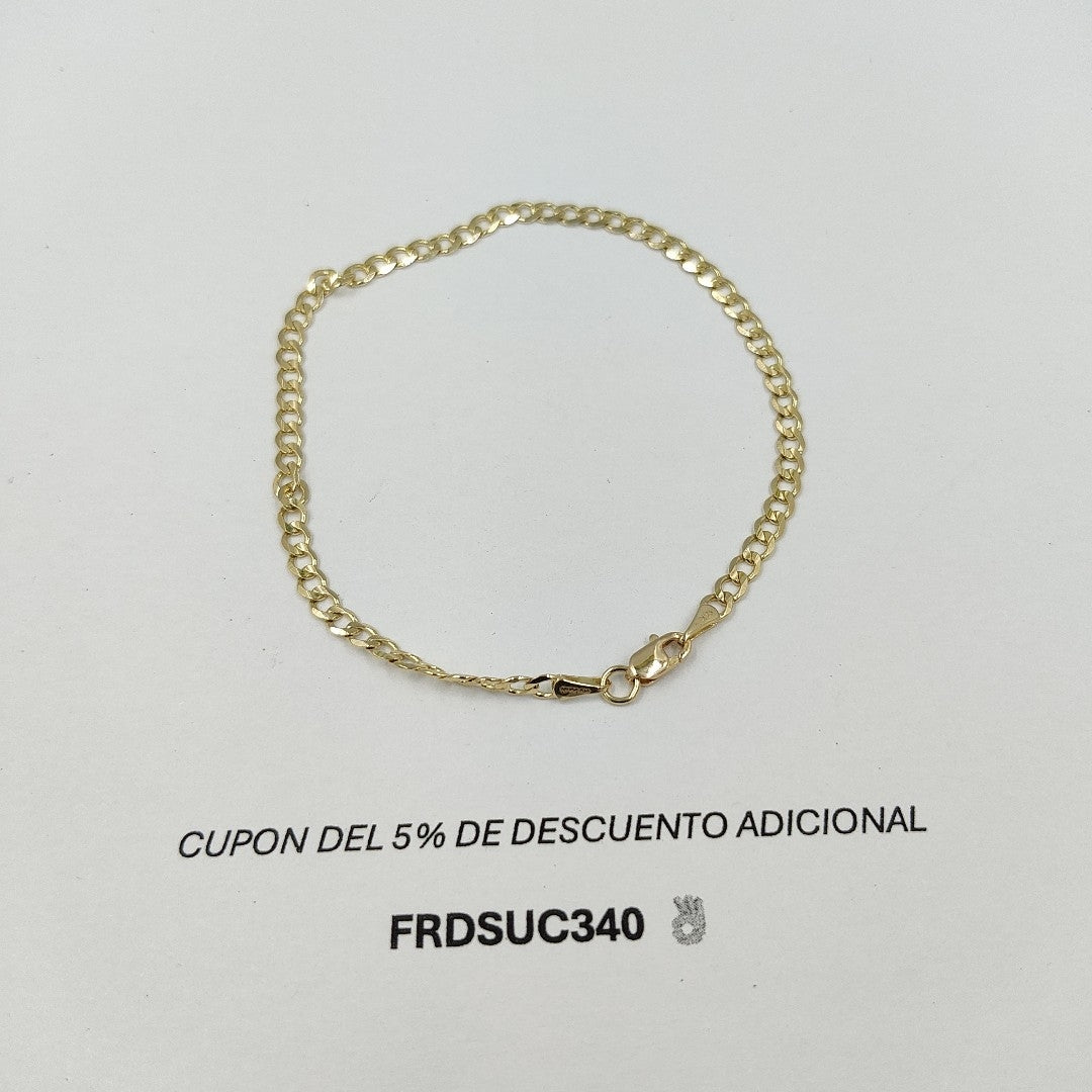 PULSERA TEJIDO BARBADA 14K 21CM 3.4GR BP08021 (NUEVO)