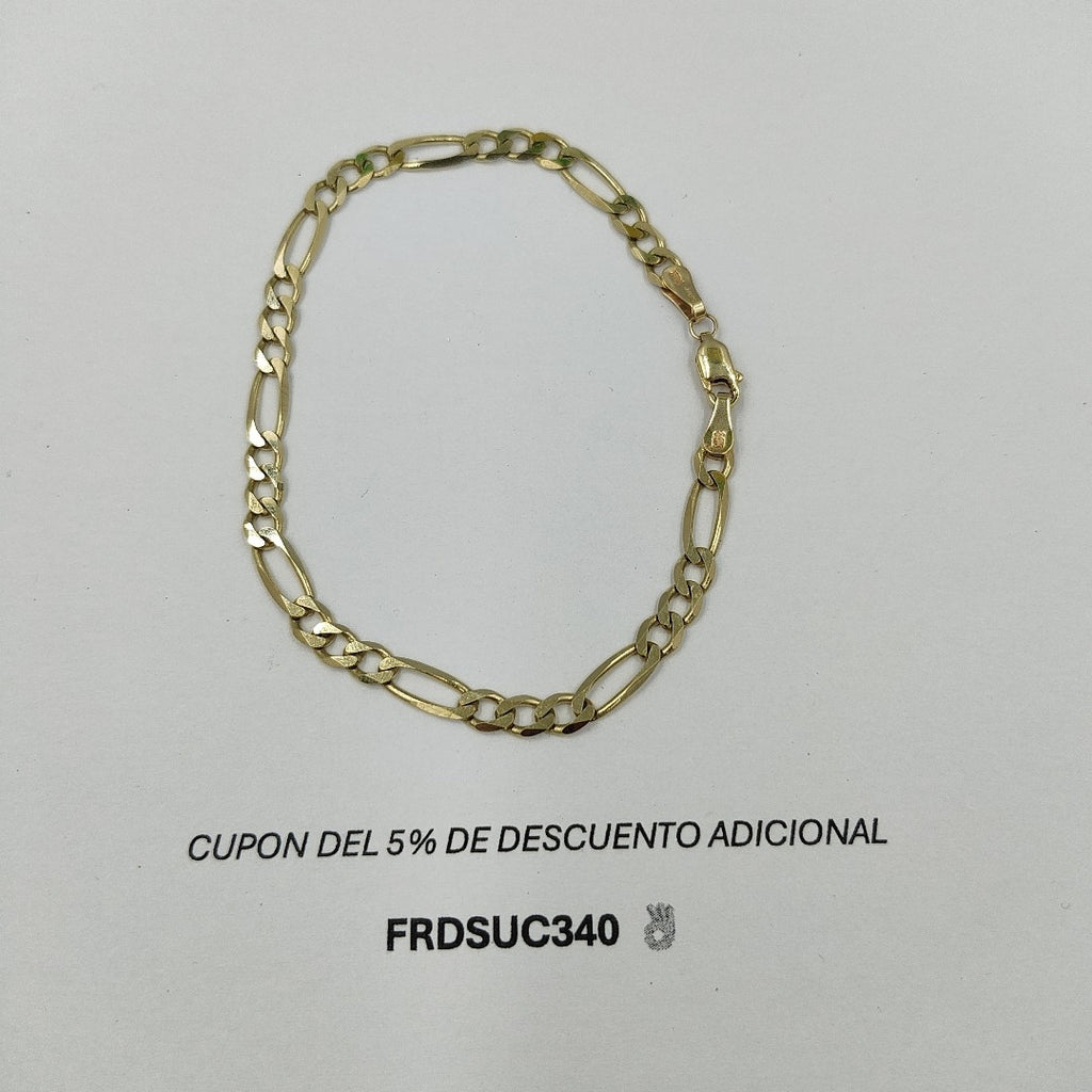 PULSERA TEJIDO 3X1 14K 21 CM 6.4 GR FG120 21 (NUEVO)