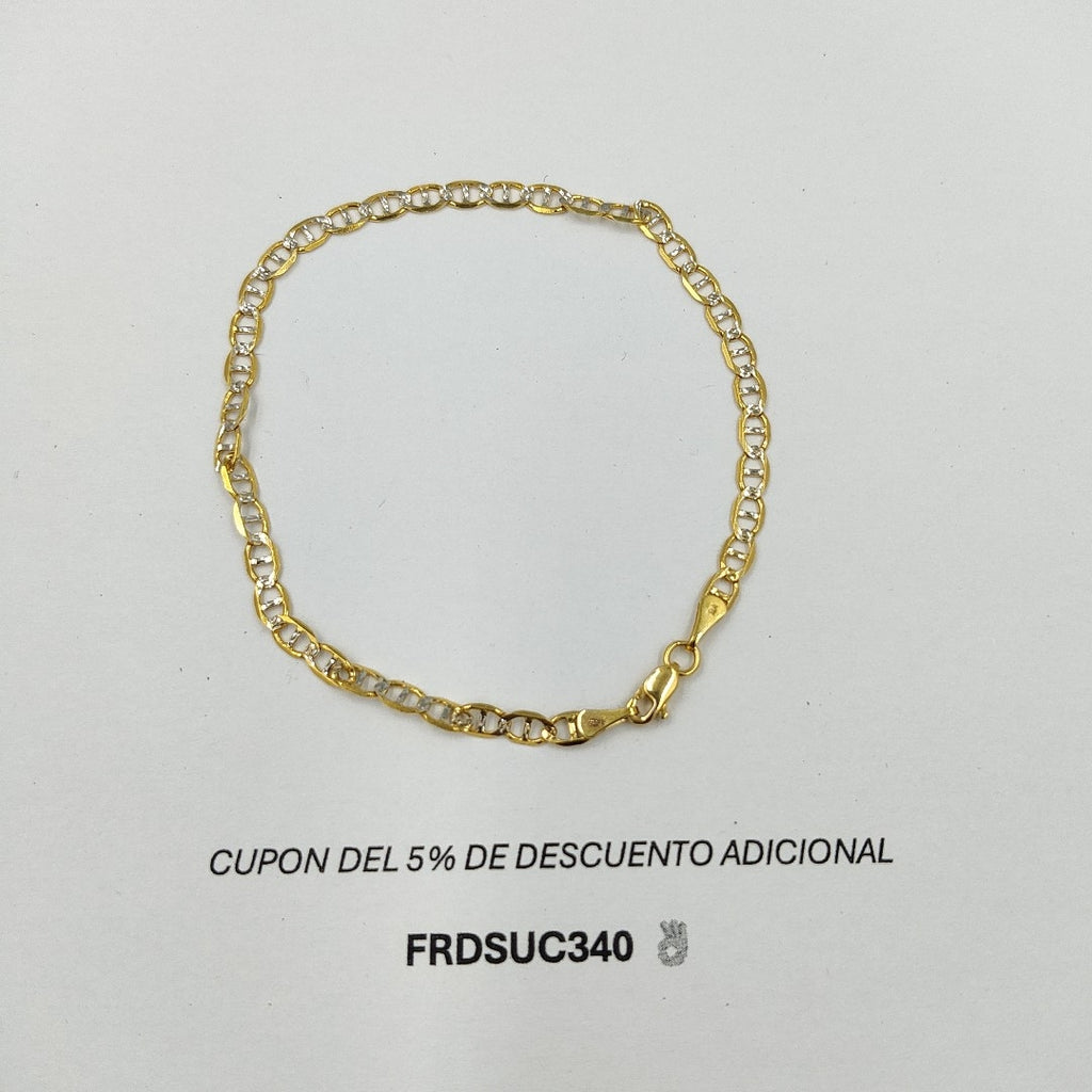 PULSERA TEJIDO GUCHI DIAMANTADA 14K 21CM 3.5GR MPR100 (NUEVO)