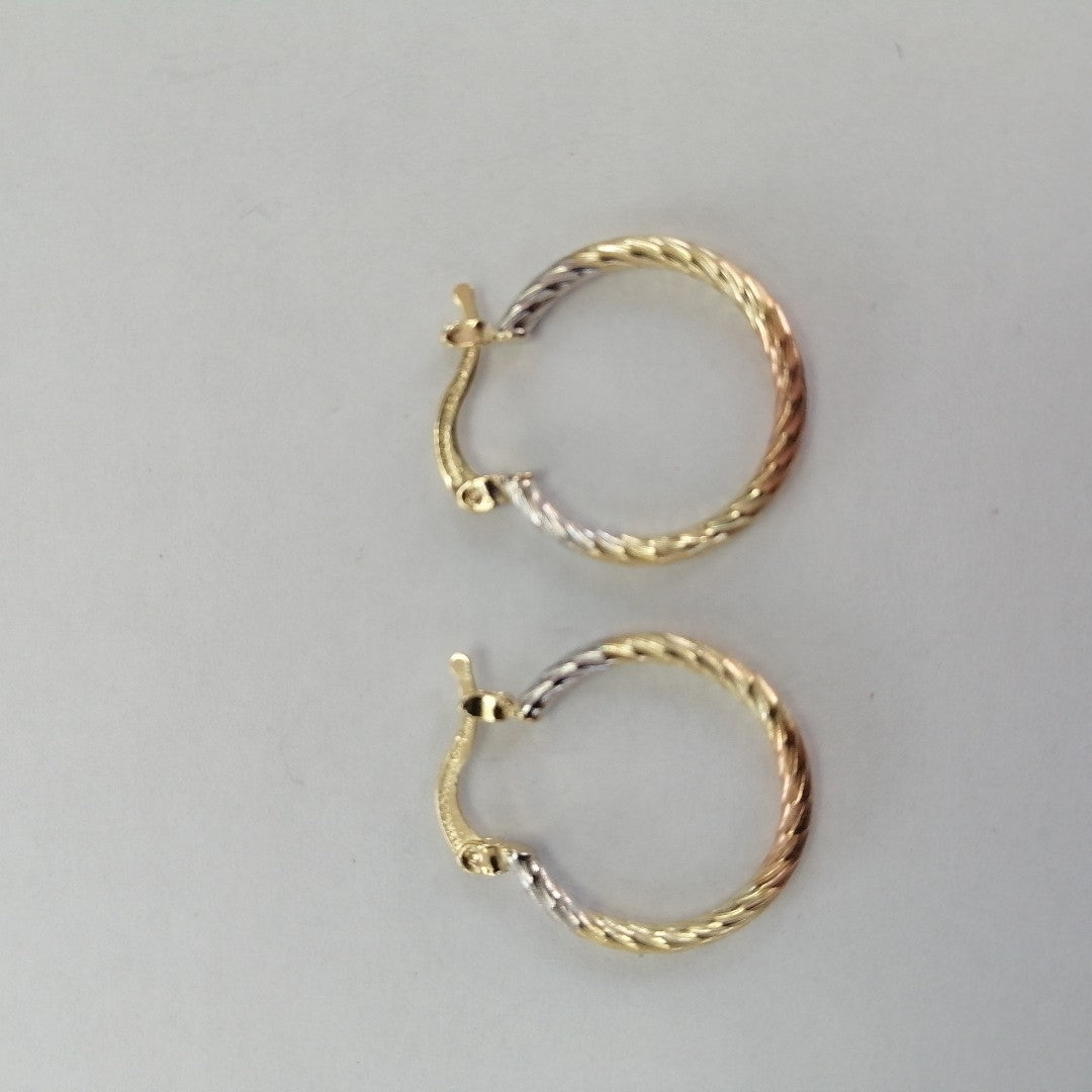 ARETES TEJIDO ARRACADAS TZL COMBINADAS 14K 1.8 GR (NUEVO)