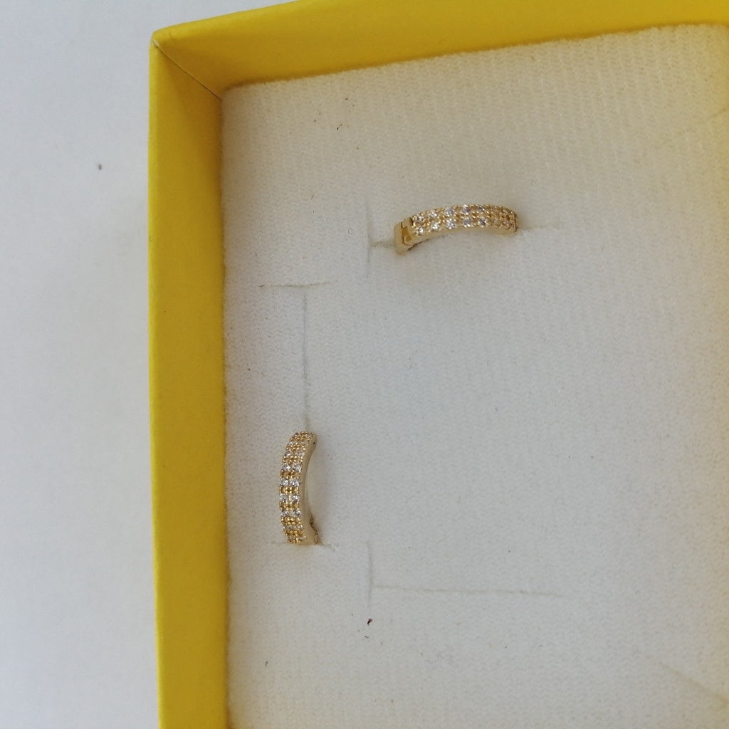 ARETES HUGGIES C CIRCONIA 14K 1.7 GR (NUEVO)