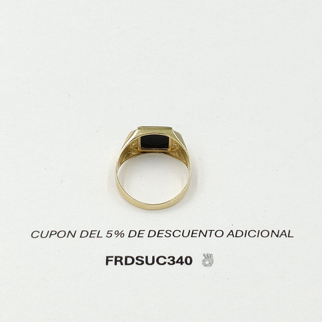 ANILLO CON ONIX Y CIRCONIAS 14K 12 TALLA 3.5 GR ACB 26 (NUEVO)