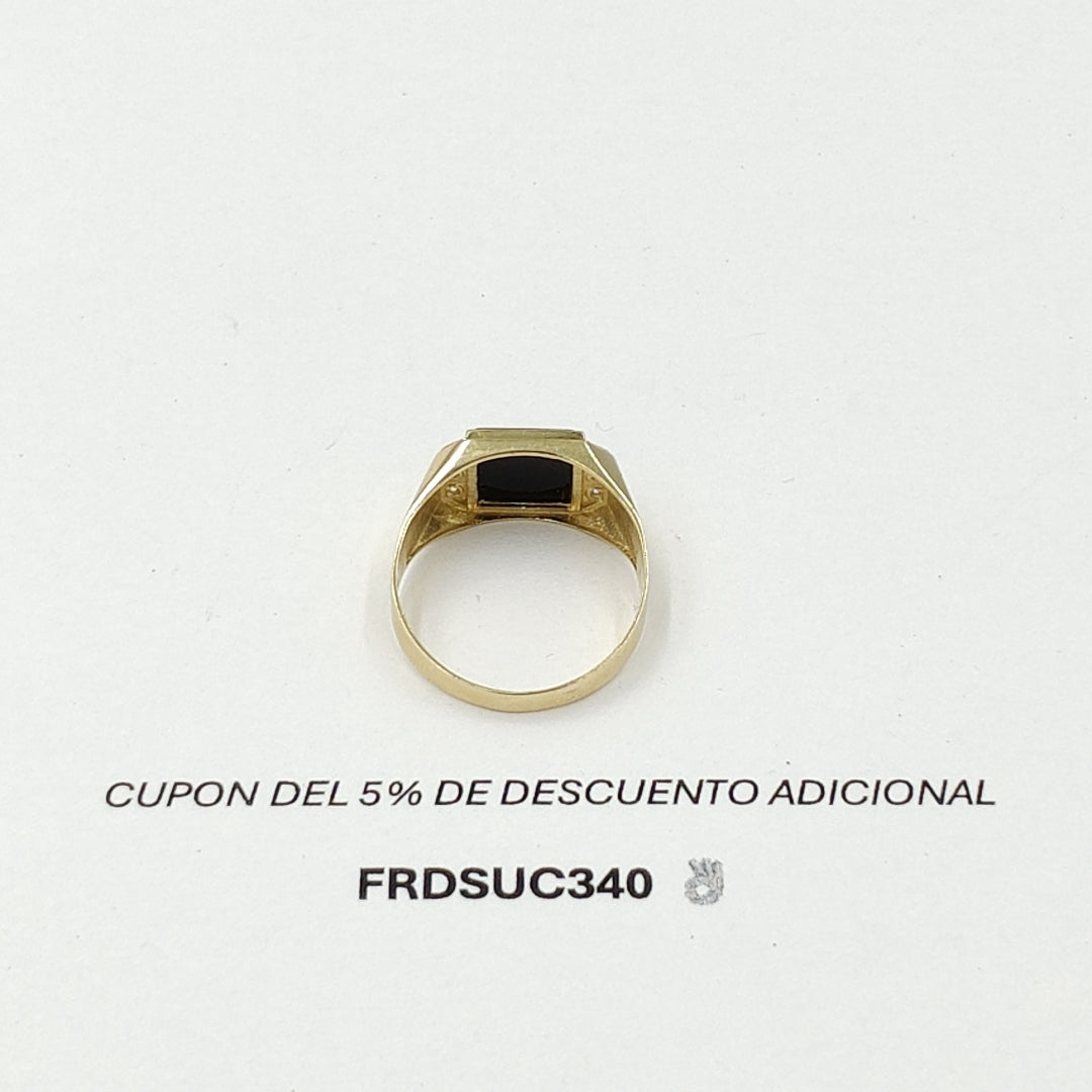 ANILLO CON ONIX Y CIRCONIAS 14K 12 TALLA 3.5 GR ACB 26 (NUEVO)