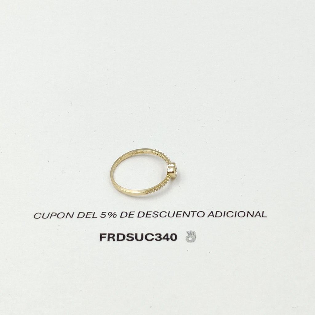 ANILLITO CON CORAZON Y CIRCONIAS 14K 9 TALLA 1.4 GR ADR 124 (NUEVO)
