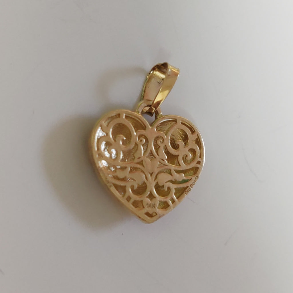 DIJE CORAZON COMBINADO 14K 1.3 GR DCR 04 (NUEVO)