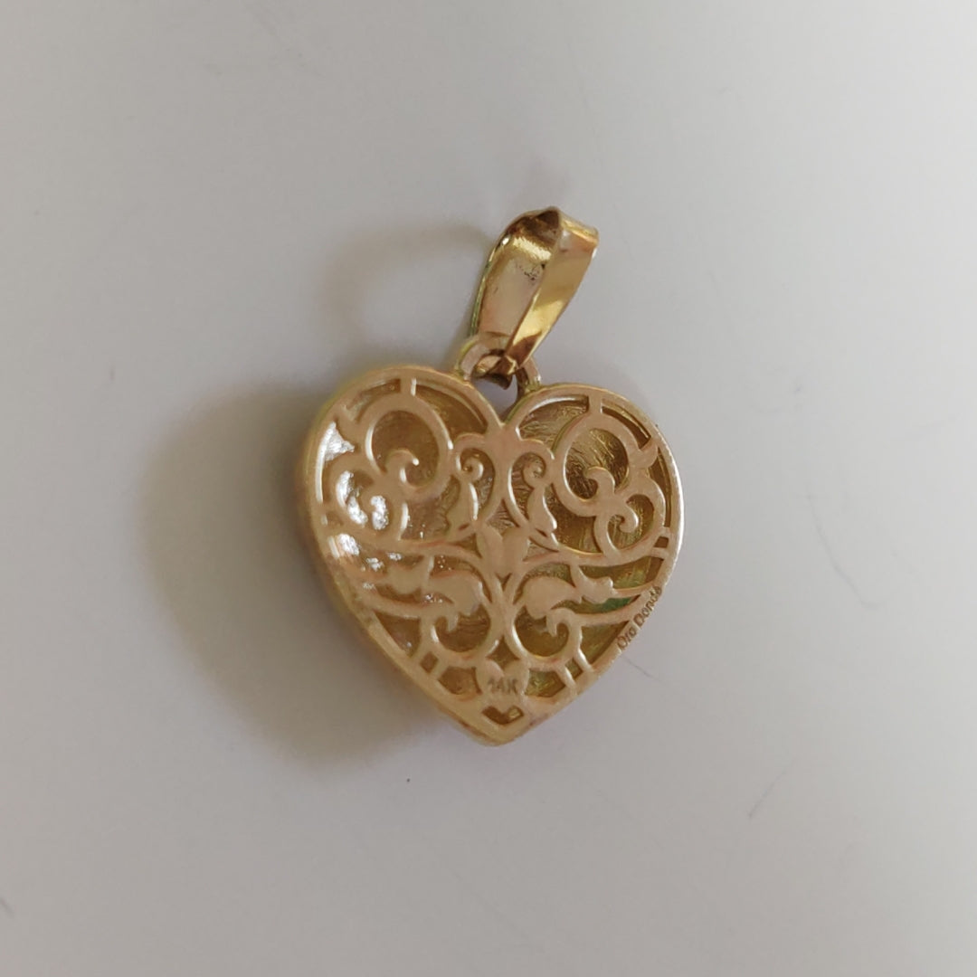 DIJE CORAZON COMBINADO 14K 1.3 GR DCR 04 (NUEVO)