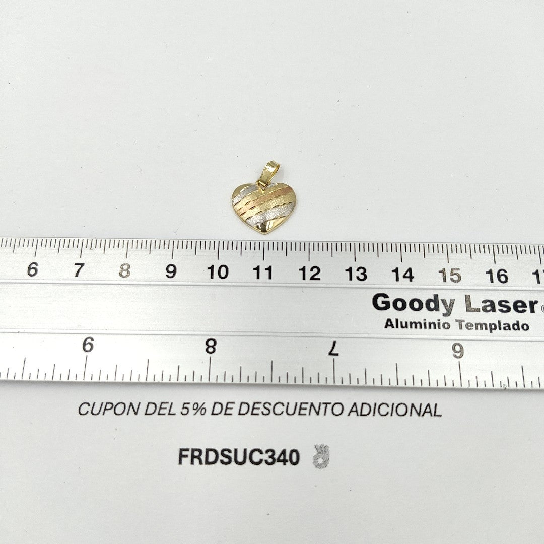DIJE CORAZON COMBINADO 14K 1.4 GR DCR 04 (NUEVO)