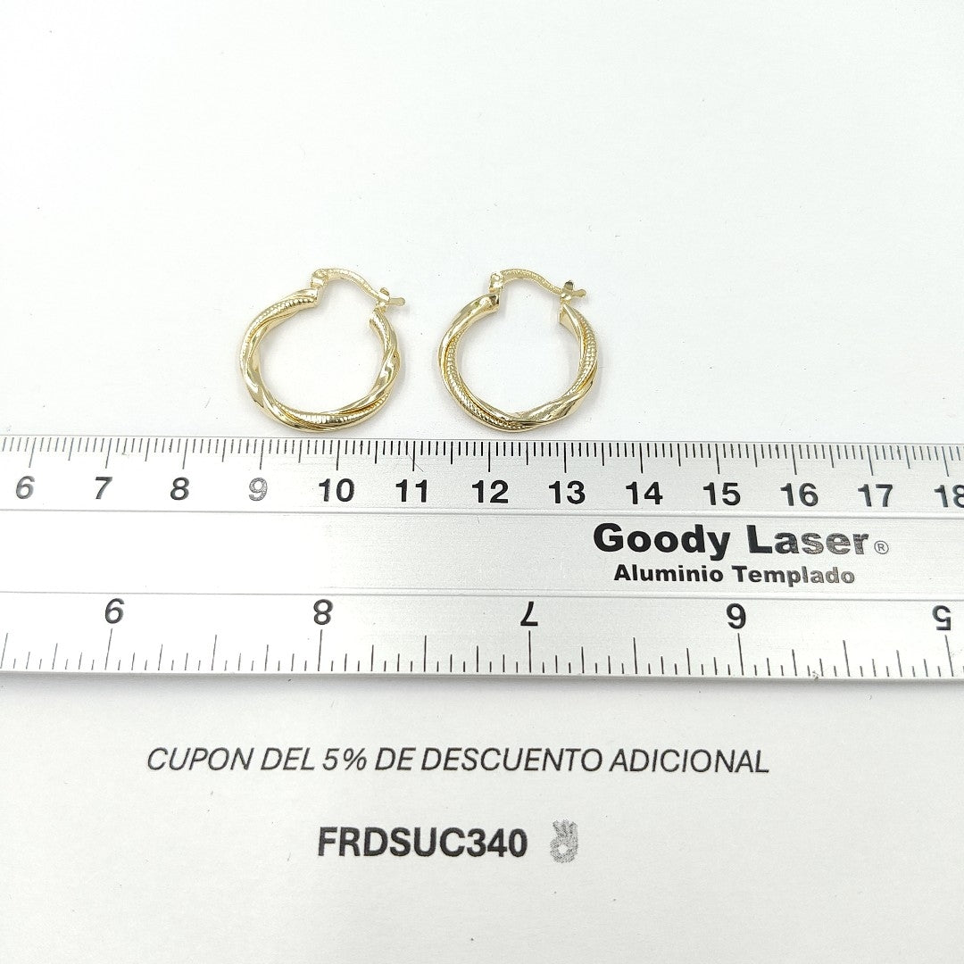 ARETES ARRACADAS TORZAL 14K 3.3 GR ER591 (NUEVO)