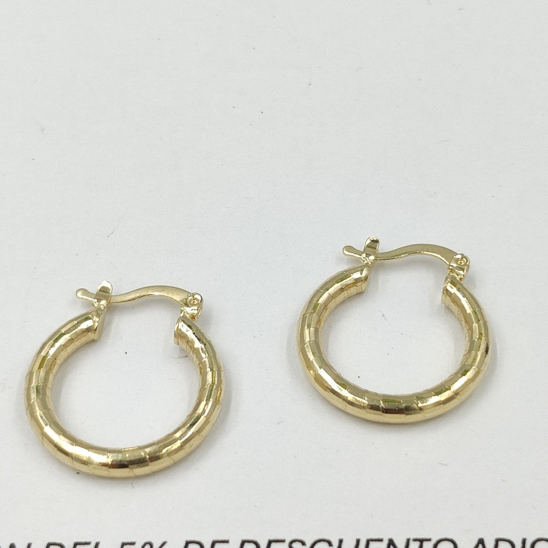 ARETES ARRACADAS FACETADAS 14K 2.5 GR ET 05 (NUEVO)
