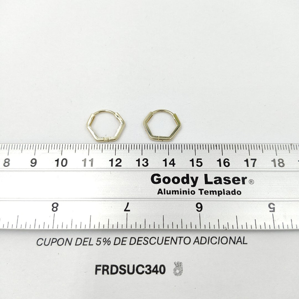 ARETES HUGGIES CON CIRCONIAS 14K 1.6 GR HR 01 (NUEVO)