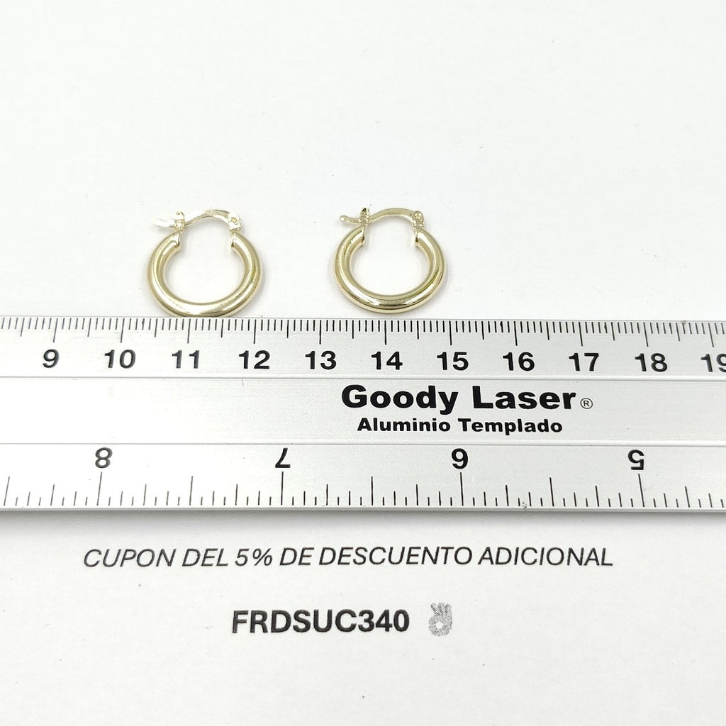 ARETES ARRACADAS LISAS 14K 1.9 GR ET 05 (NUEVO)
