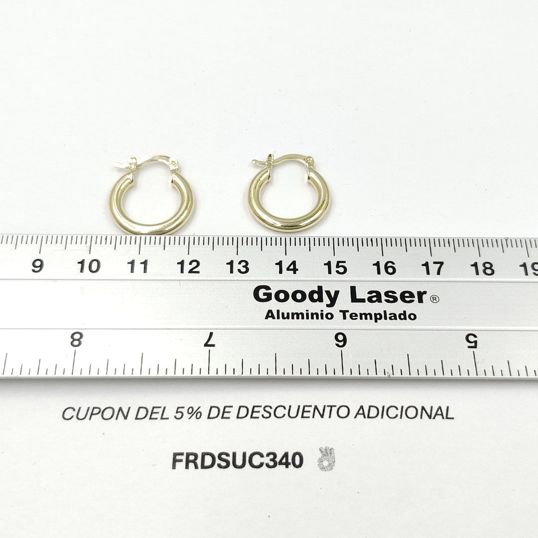 ARETES ARRACADAS LISAS 14K 1.9 GR ET 05 (NUEVO)
