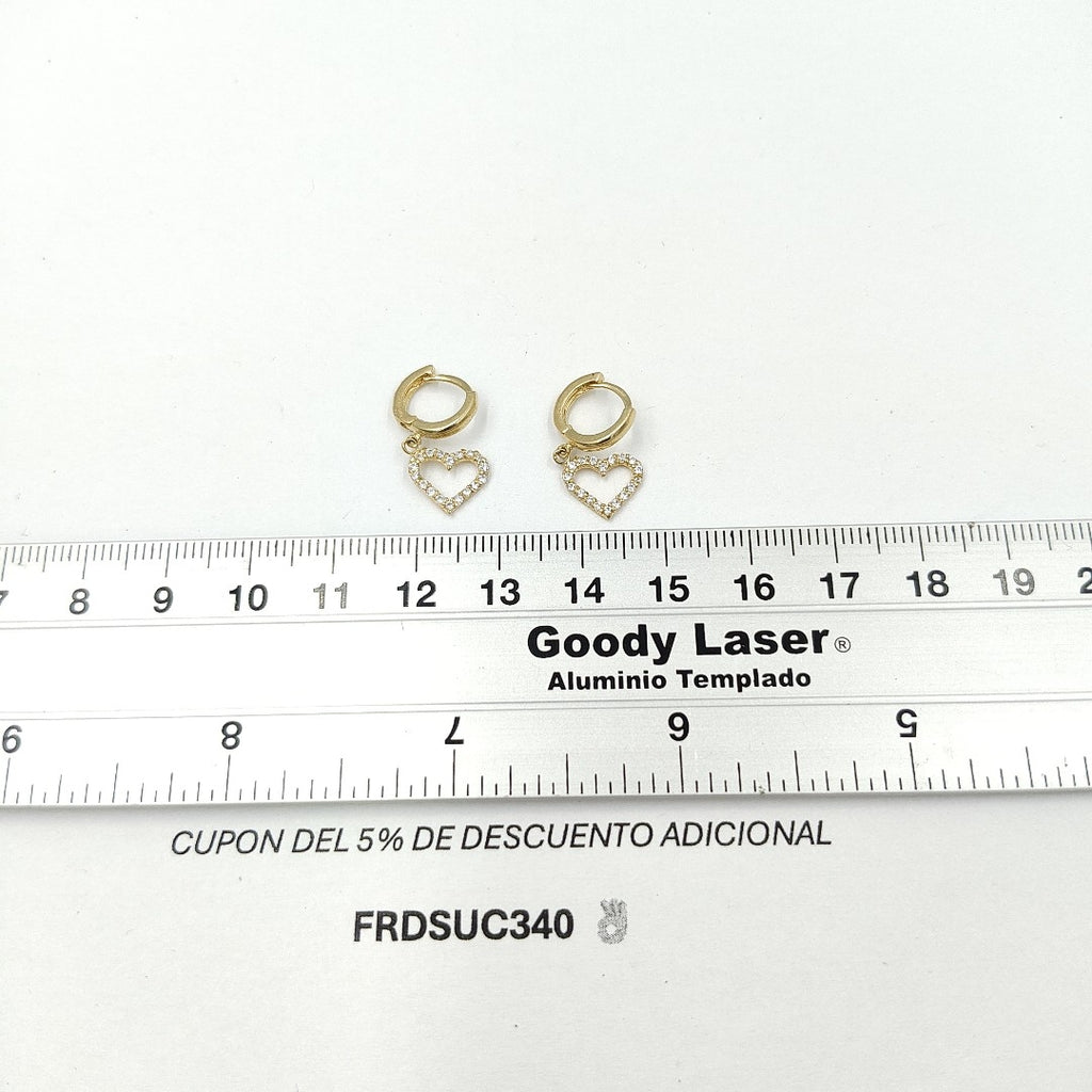 ARETES FIG CORAZON C CIRCONIAS 10K 1.8 GR (NUEVO)
