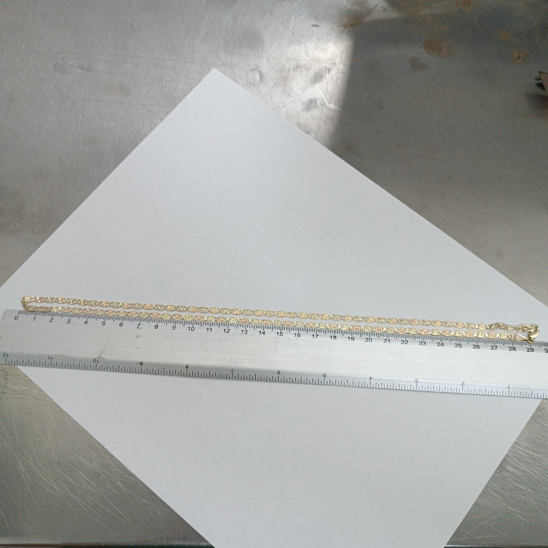 CADENA TEJIDO GUCHI COMBINADA 14K 60CM 8.3GR GC3CF06060 (NUEVO)
