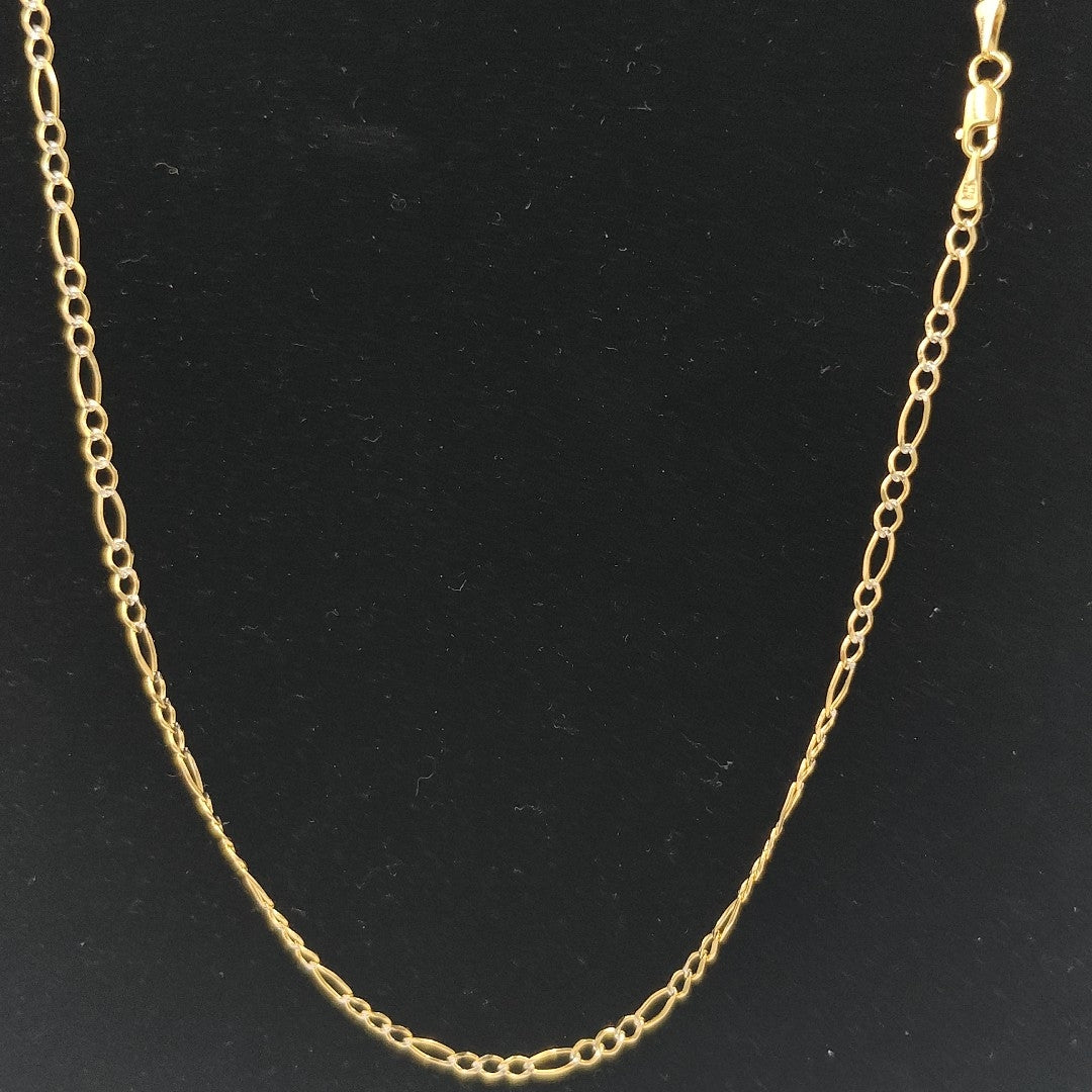CADENA TEJIDO 3X1 DIAMANTADA 14K 55CM 5GR FPR060 (NUEVO)