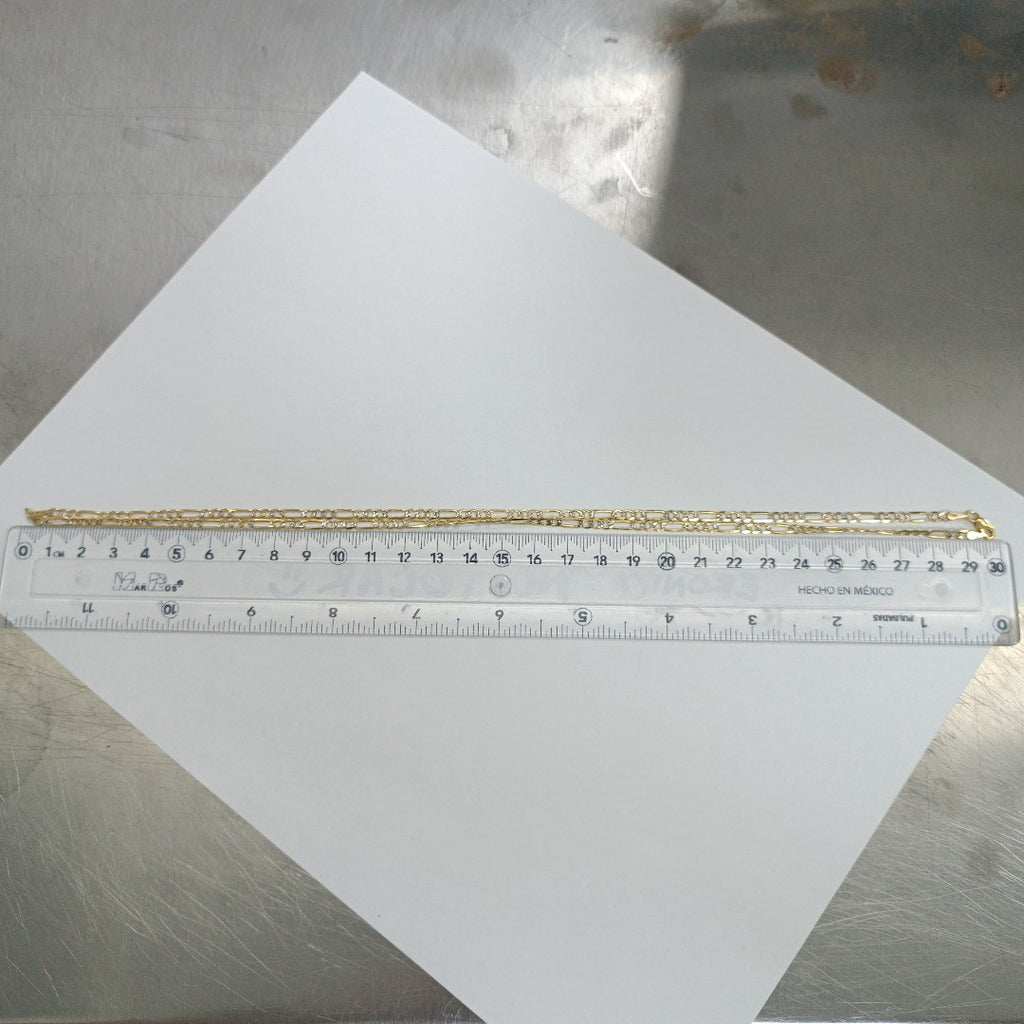 CADENA TEJIDO 3X1 DIAMANTADA 14K 60CM 8.6GR FDR08060 (NUEVO)